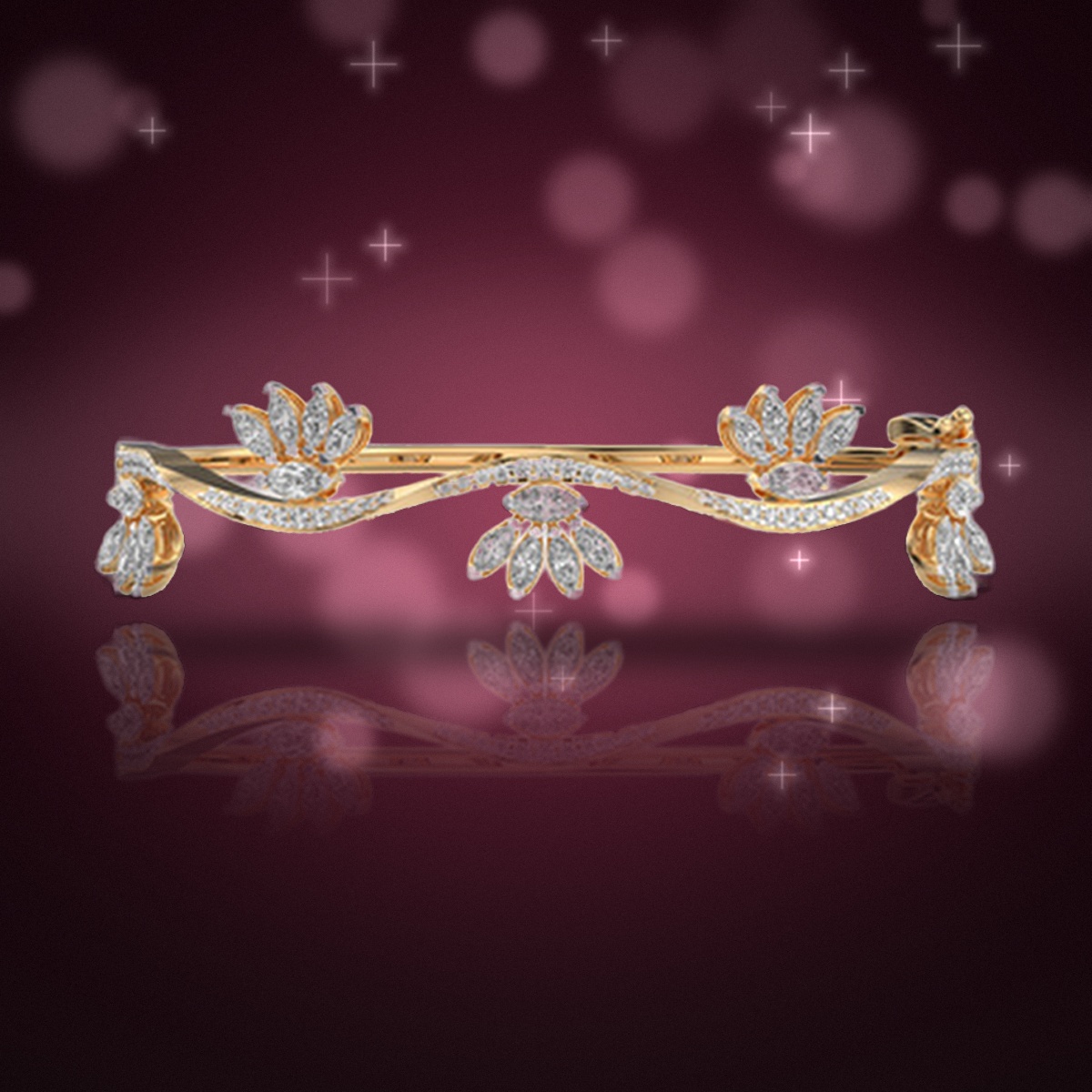Lotus Diamond Bangle thumbnail