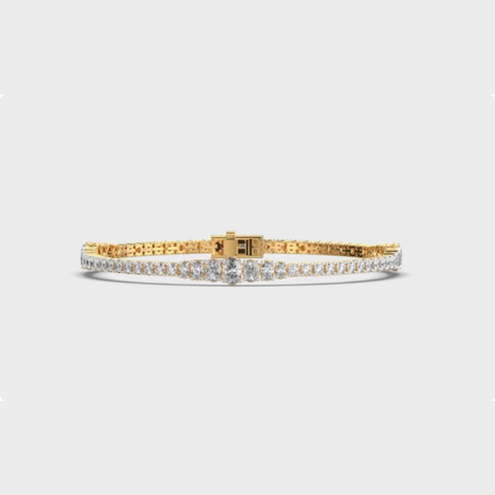 Solitaire Clasp Diamond Tennis Bracelet