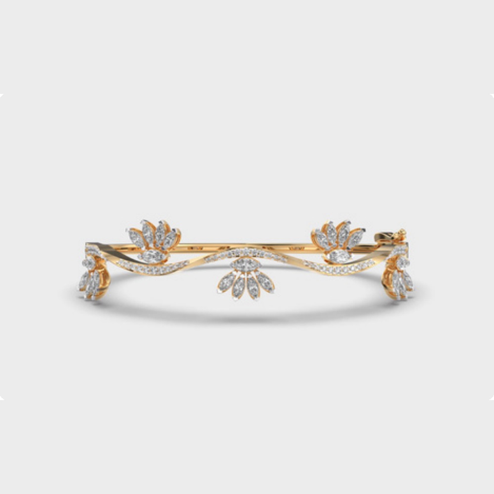 Lotus Diamond Bangle