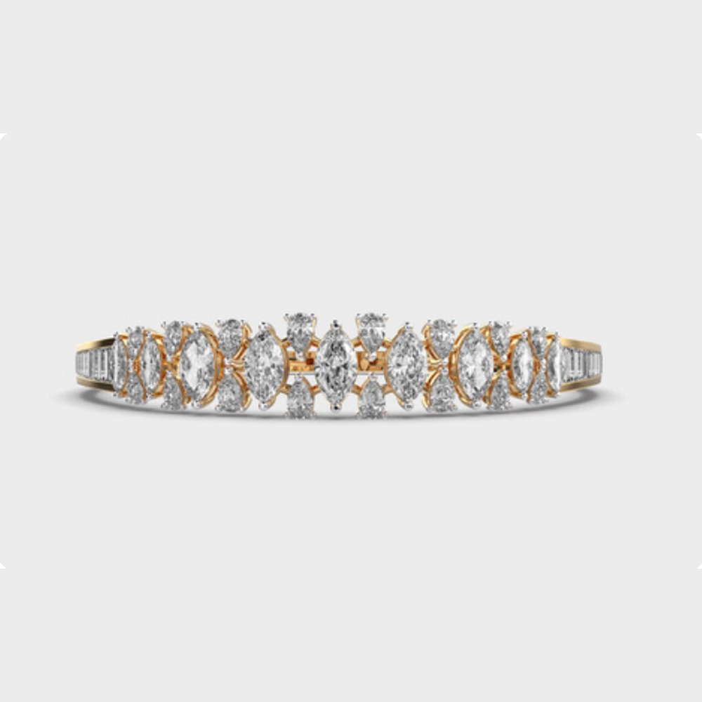 Marquise Cluster Diamond Link Bracelet