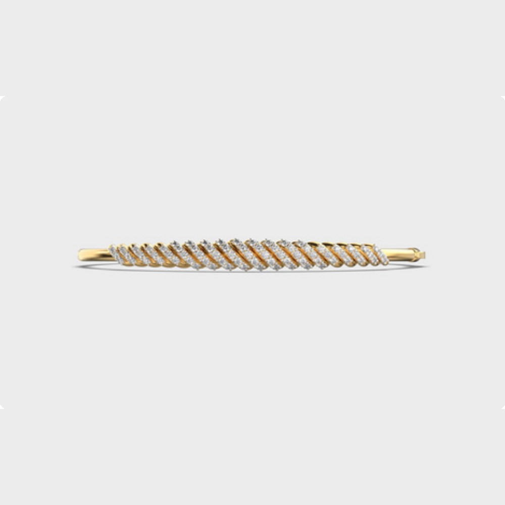 Diagonal Twist Diamond Bangle