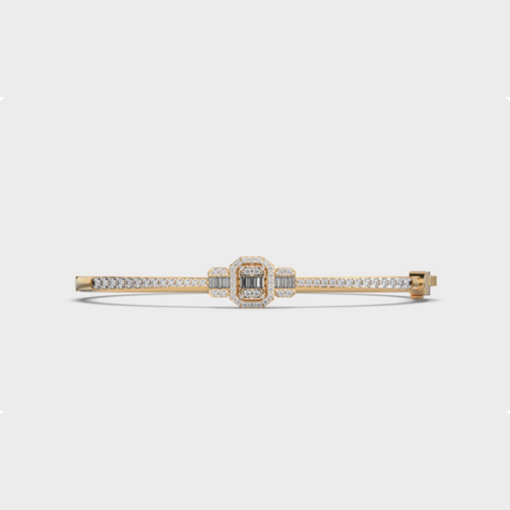 Emerald Cut Station Diamond Bangle