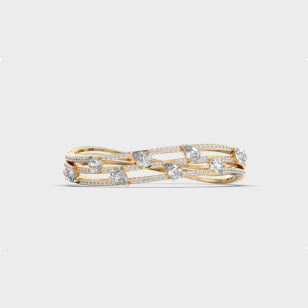 Crossover Wide Diamond Bangle
