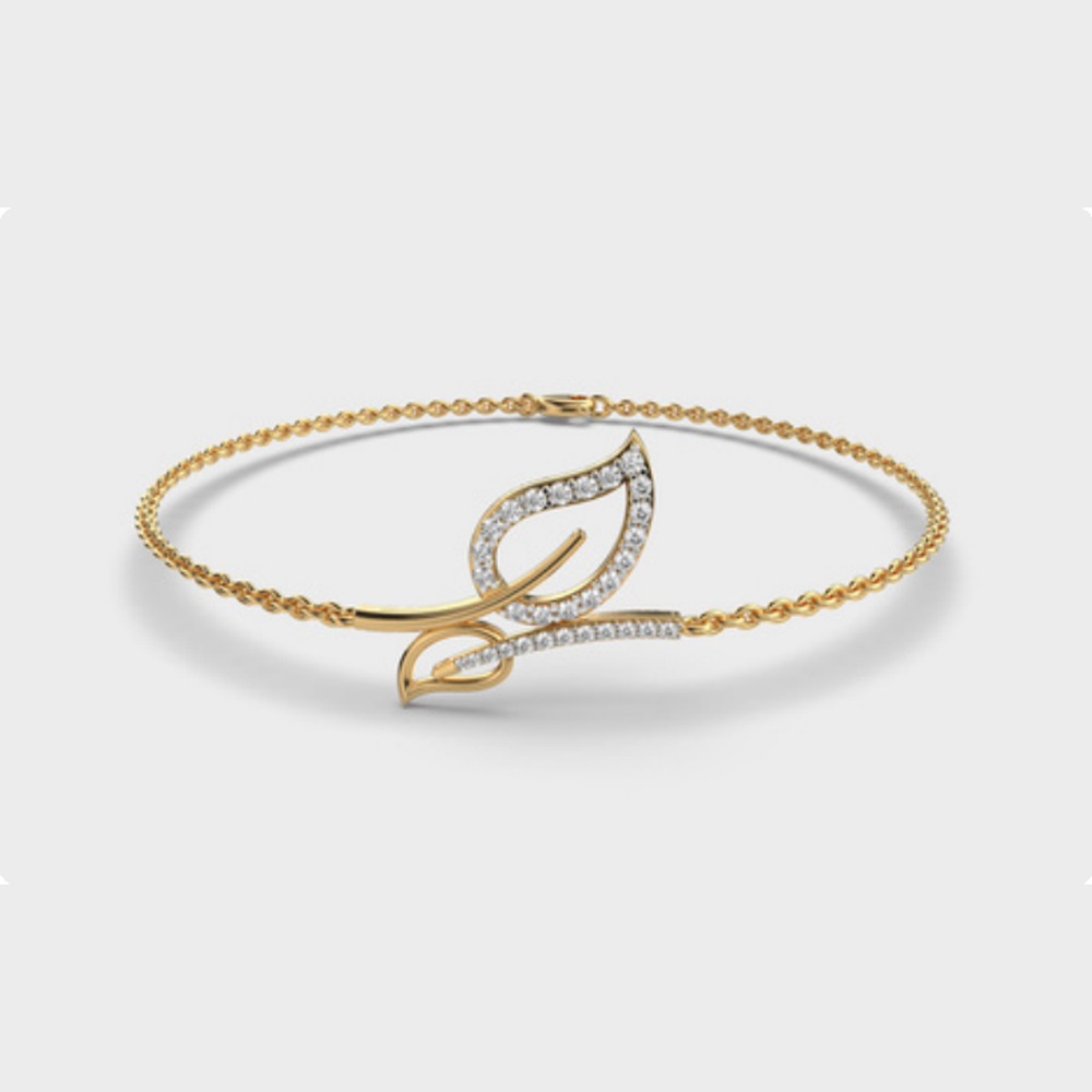 Leaf Diamond Chain Bracelet