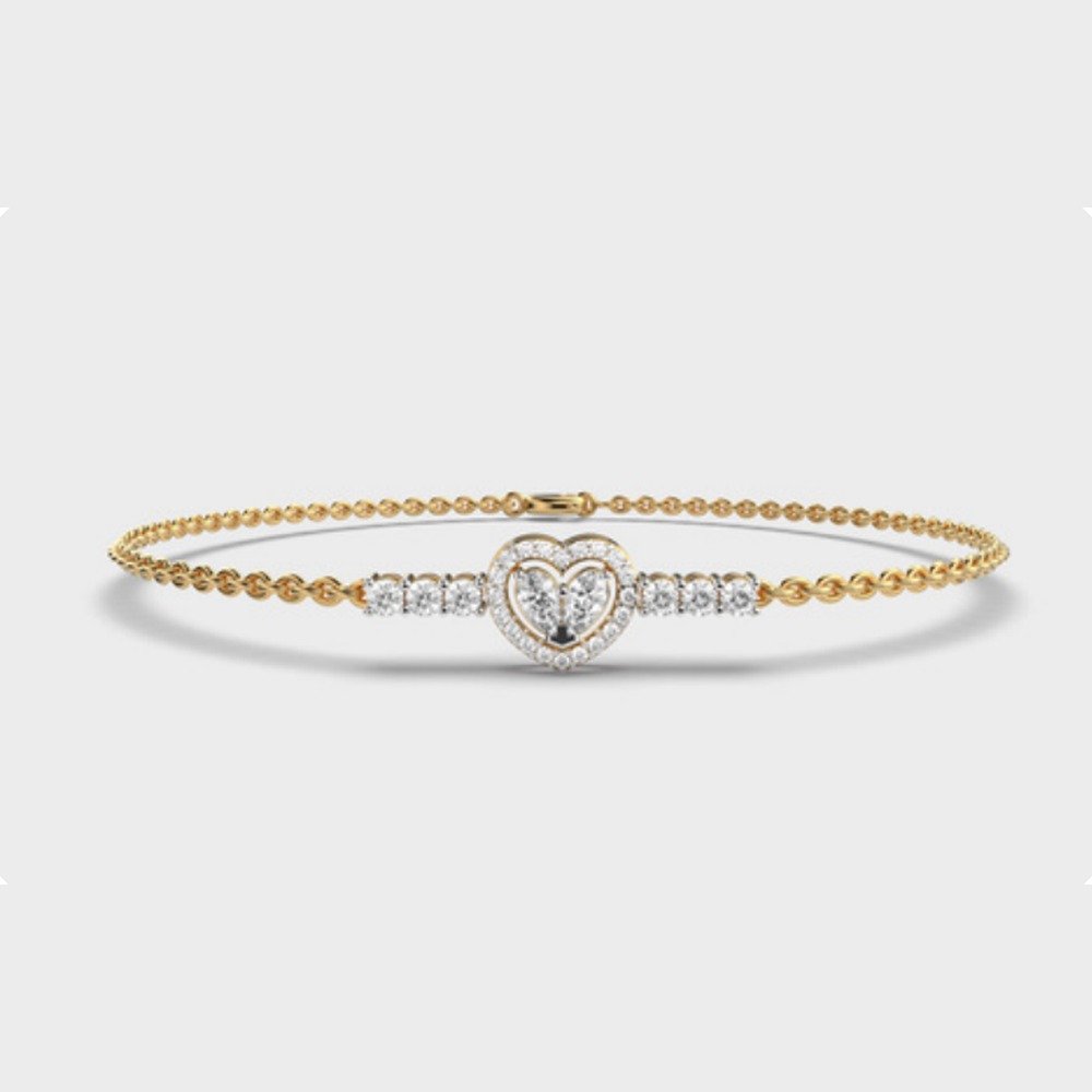 Heart Diamond Chain Bracelet