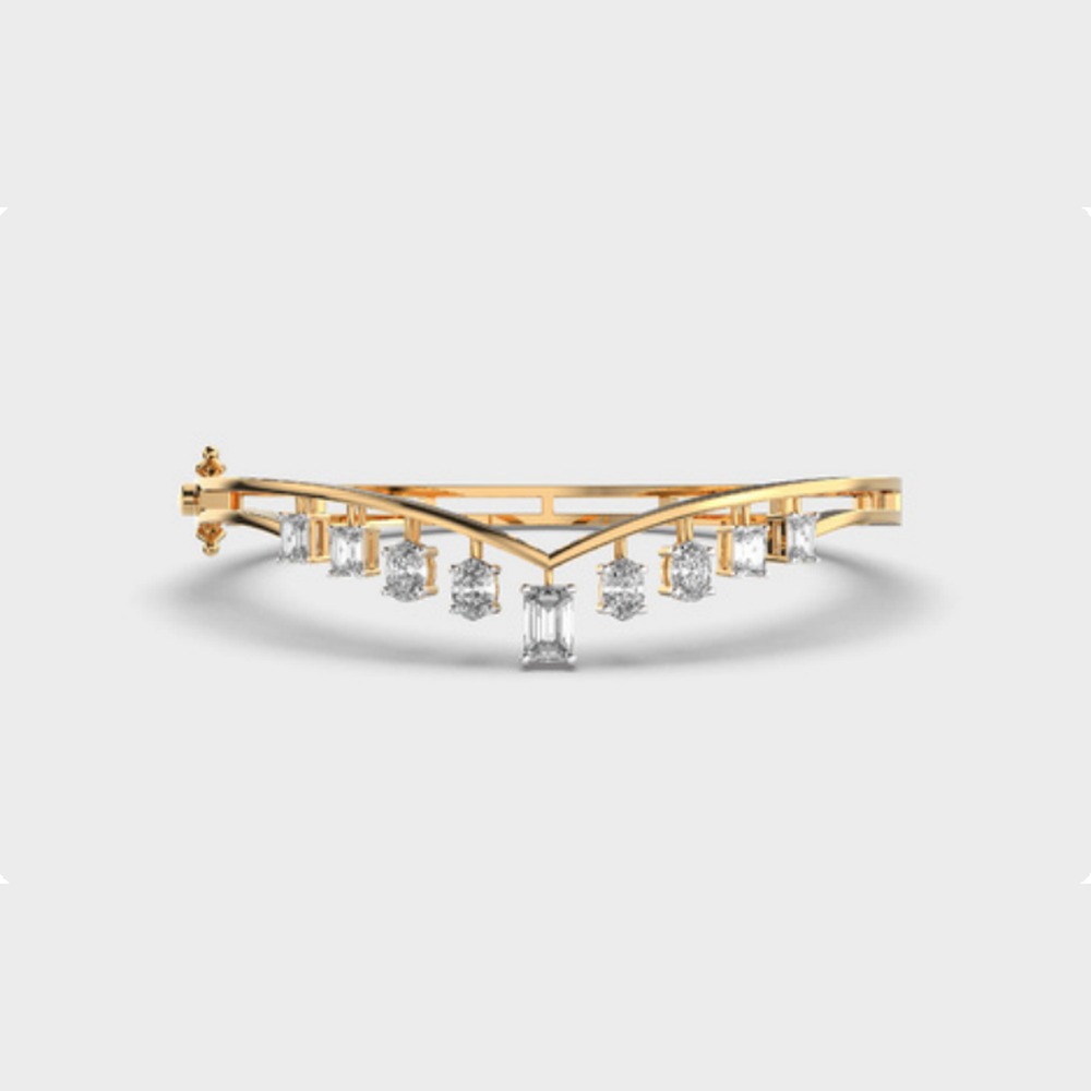 V Crown Diamond Bangle