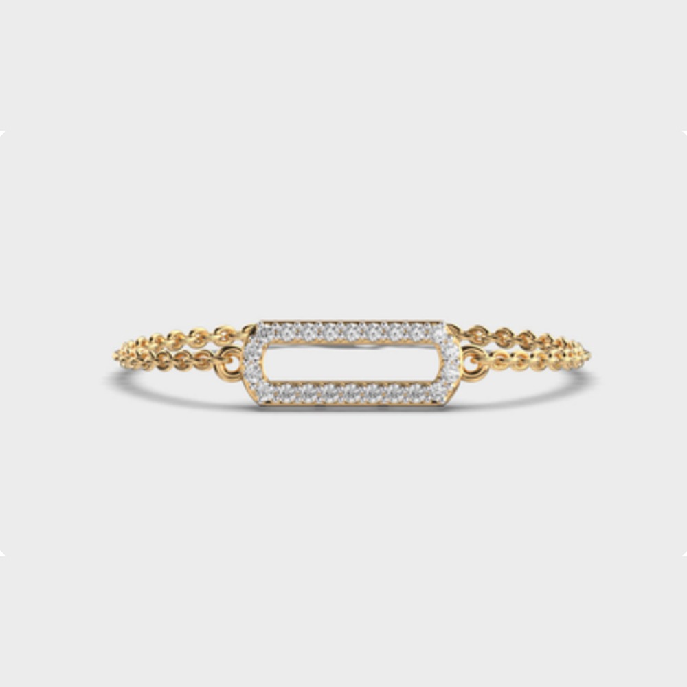 Paperclip Bar Diamond Chain Bracelet