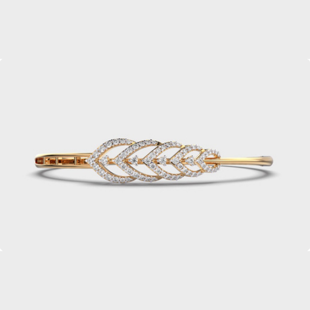 Leaf Slim Diamond Bangle