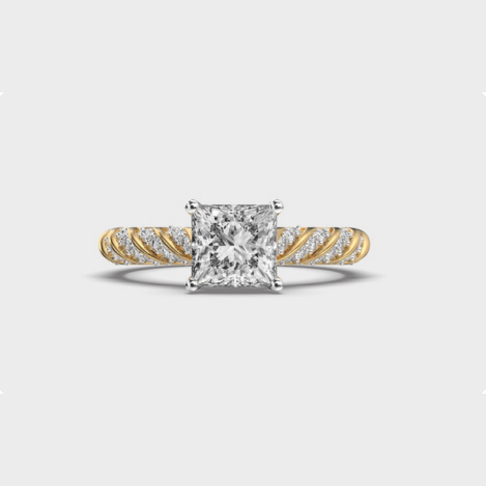 Princess Twist Shank Diamond Ring