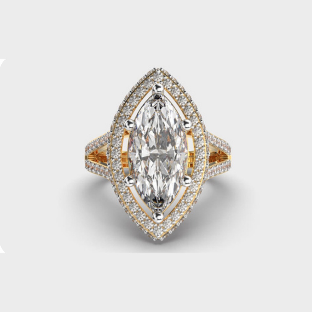 Marquise Halo Diamond Ring
