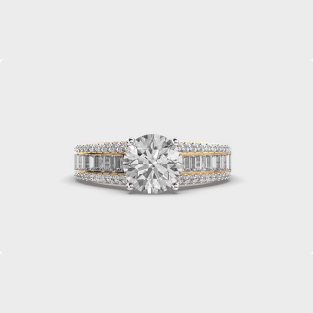 Oval Baguette Wide Diamond Ring