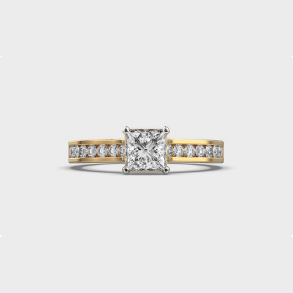Princess Slim Pave Diamond Ring