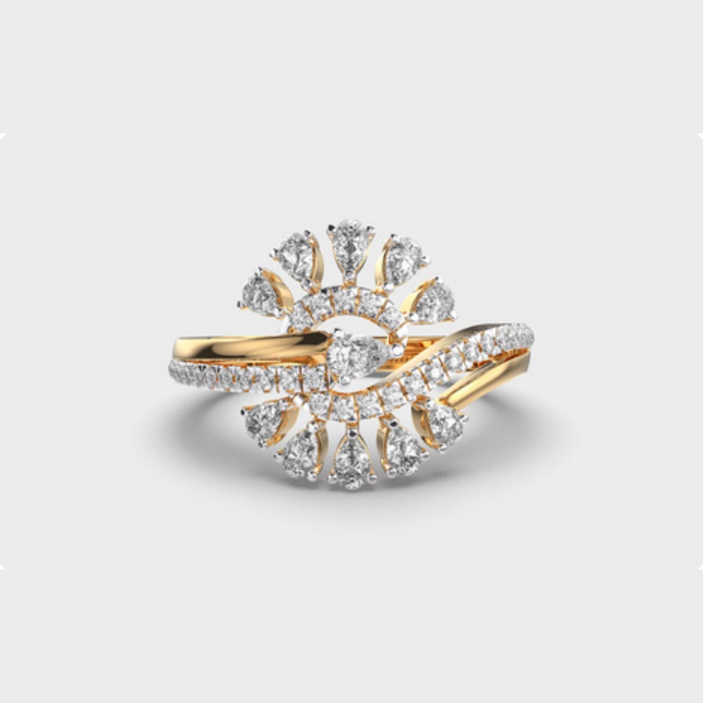 Pear Crown Wrap Diamond Ring