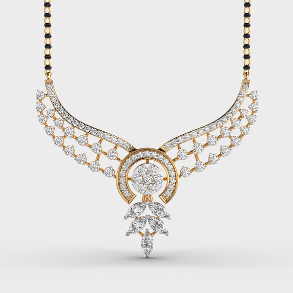 Wing Cluster Diamond Mangalsutra