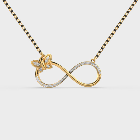Infinity Butterfly Diamond Mangalsutra