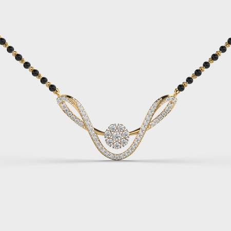 Wave Round Diamond Mangalsutra