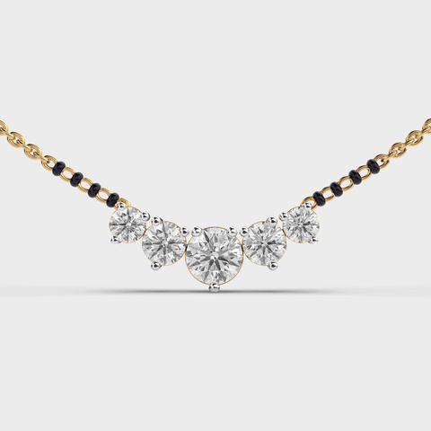 Five Stone Arc Diamond Mangalsutra