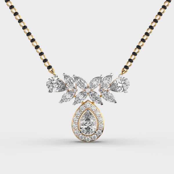 Floral Pear Drop Diamond Mangalsutra