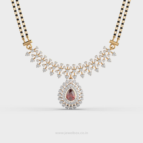 Ruby Drop Diamond Mangalsutra