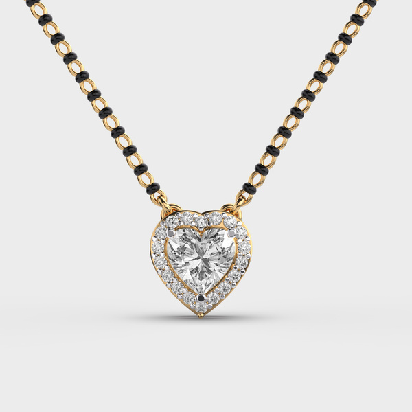 Heart Halo Diamond Mangalsutra