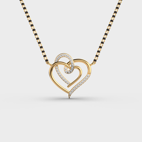 Heart Interlock Diamond Mangalsutra