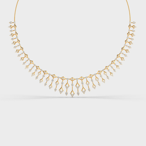 Marquise Drop Fringe Diamond Necklace
