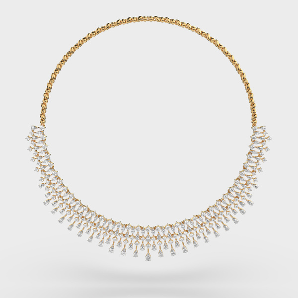 Marquise Fringe Collar Diamond Necklace