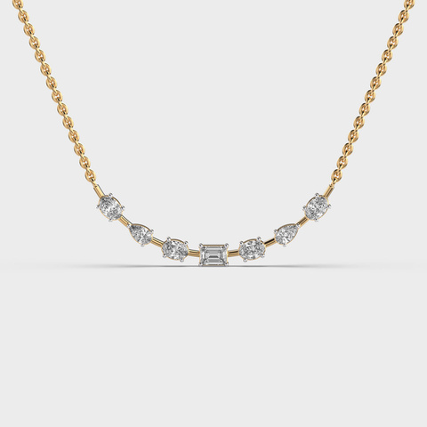 Mixed Cut Station Diamond Necklace