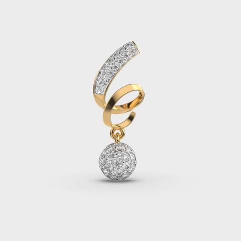 Spiral Ball Diamond Pendant