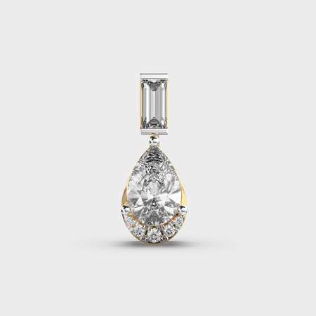 Baguette Pear Drop Diamond Pendant