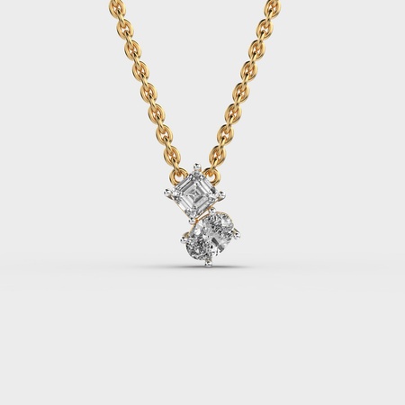 Asscher & Pear Diamond Pendant