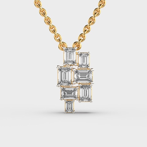 Baguette Cluster Diamond Pendant