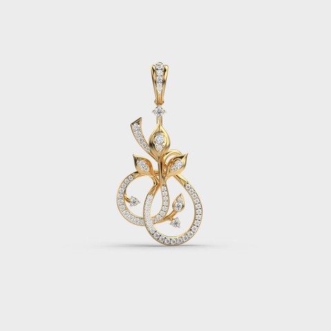 Floral Swirl Diamond Pendant