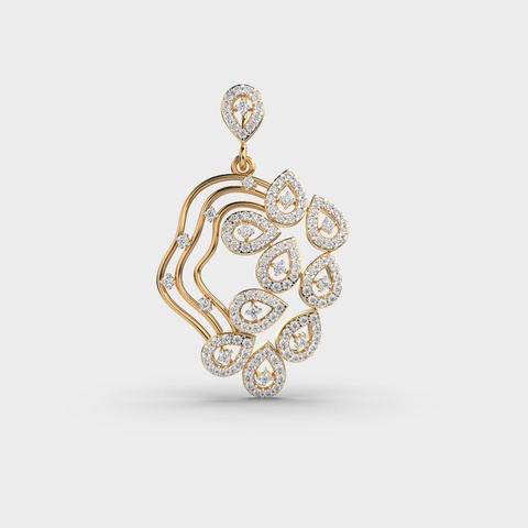 Pear Swirl Diamond Pendant
