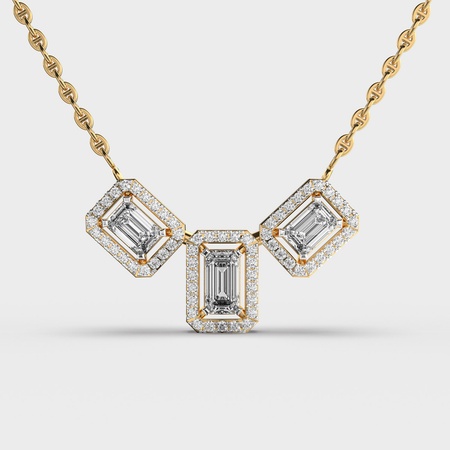 Triple Emerald Diamond Pendant