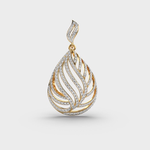 Teardrop Leaf Diamond Pendant