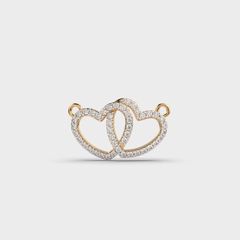 Double Heart Diamond Pendant