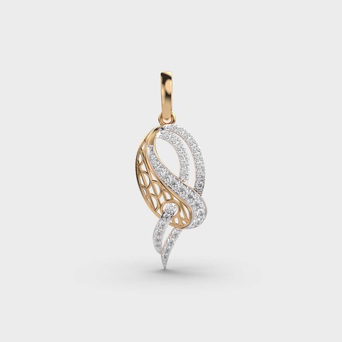 Leaf Swirl Diamond Pendant