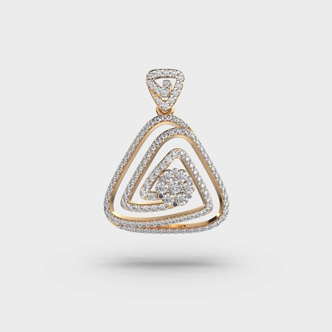 Triangle Swirl Diamond Pendant