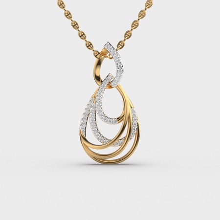 Teardrop Swirl Diamond Pendant