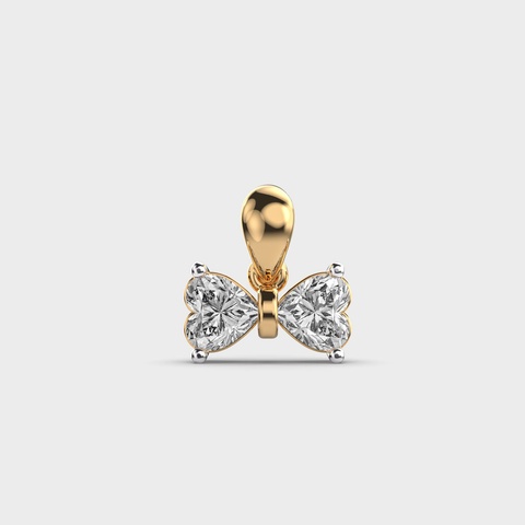 Heart Bow Diamond Pendant