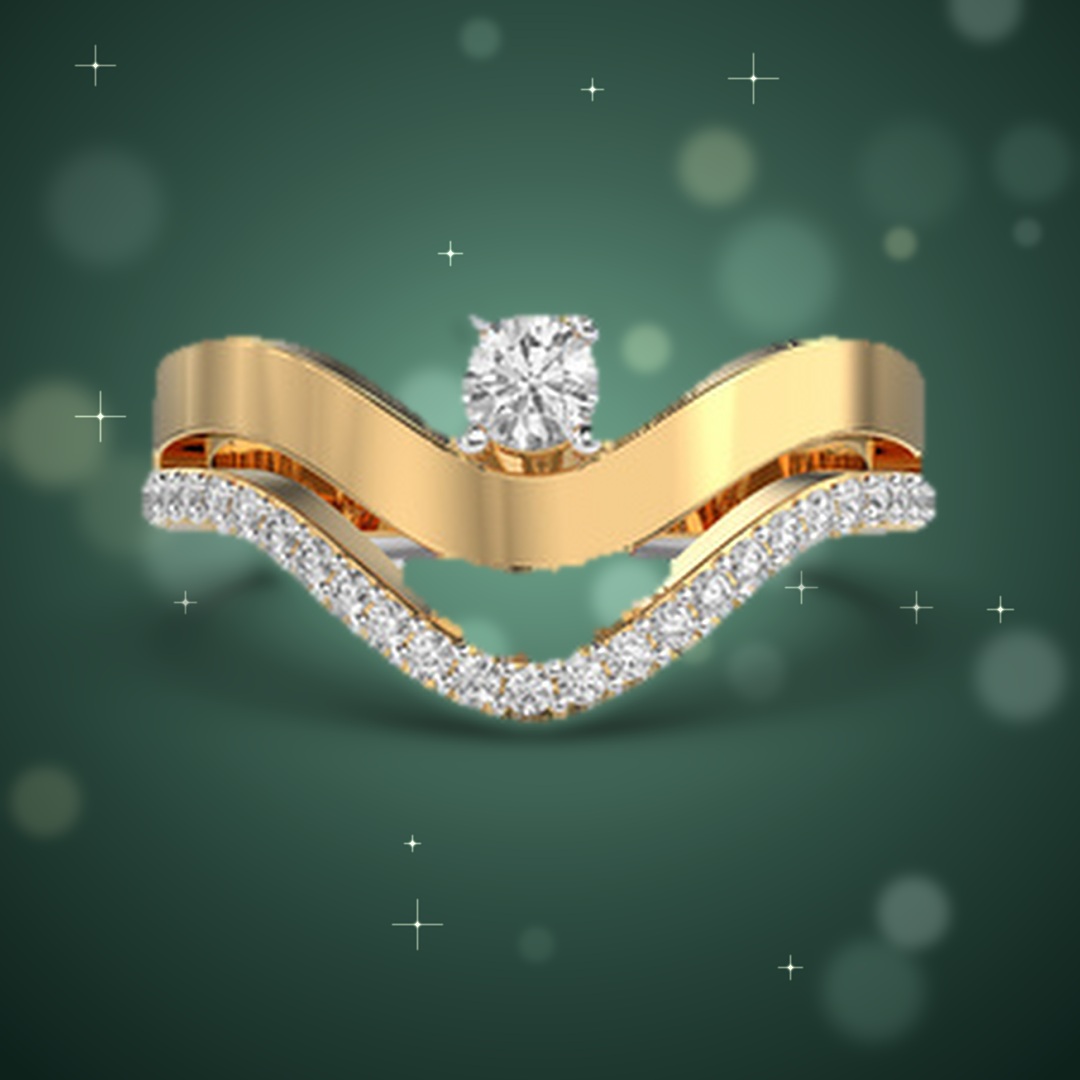 Wave Solitaire Diamond Ring thumbnail