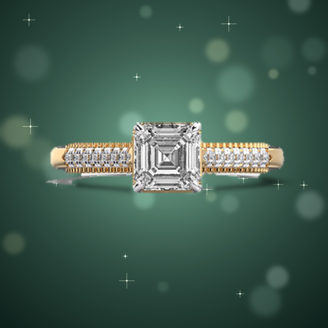 Asscher Pave Diamond Ring thumbnail