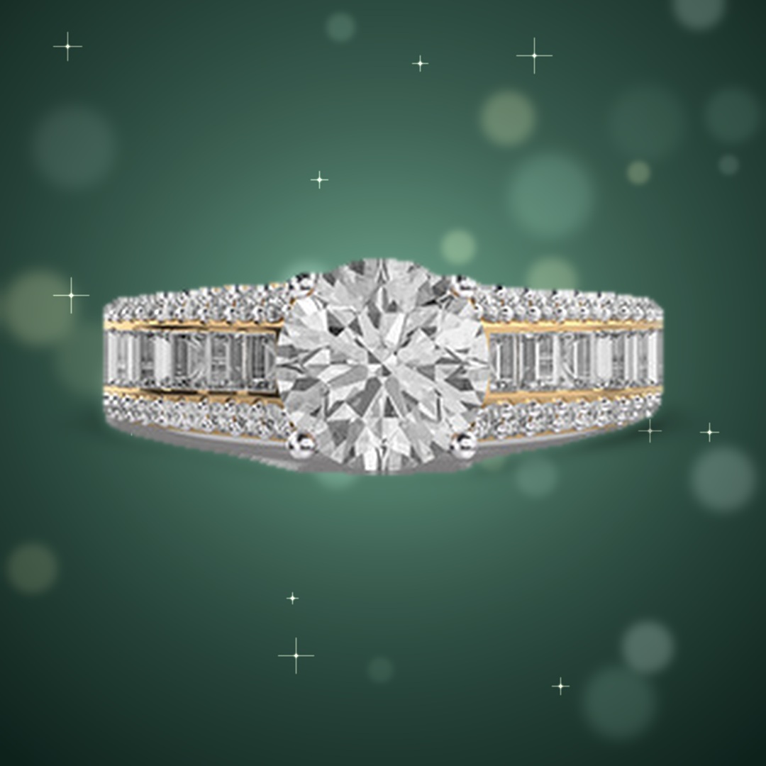 Oval Baguette Wide Diamond Ring thumbnail