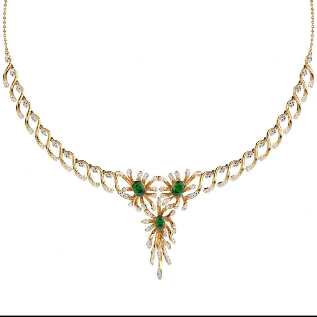 NMAMTA- Emerald Bloom Royale Necklace
