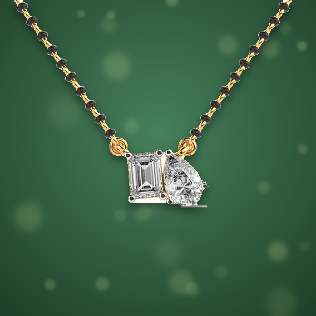 Emerald & Pear Diamond Mangalsutra thumbnail