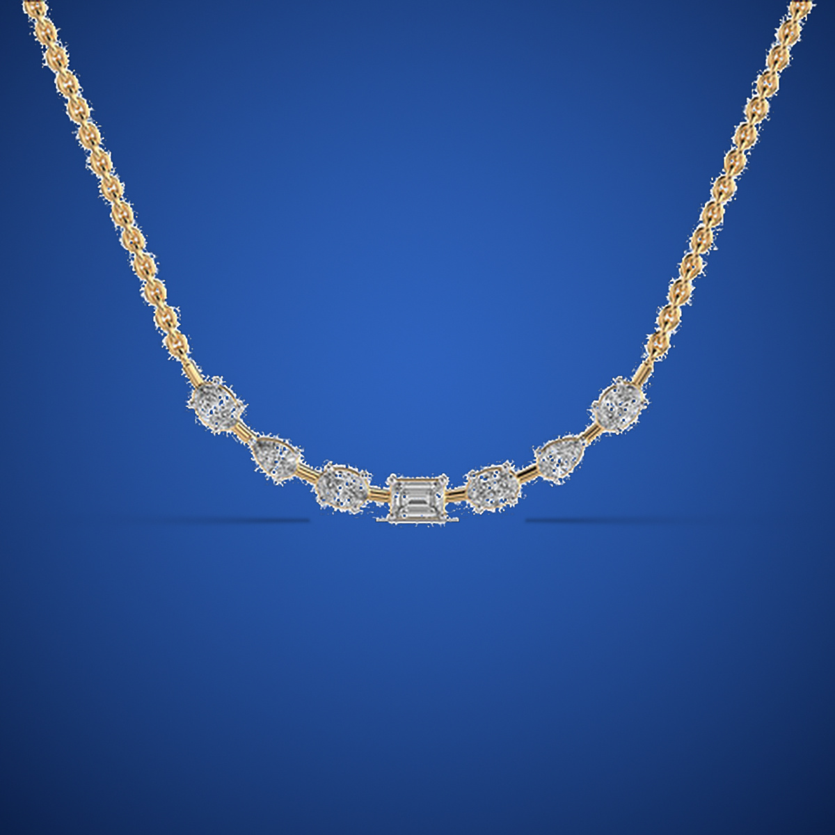 Mixed Cut Station Diamond Necklace thumbnail